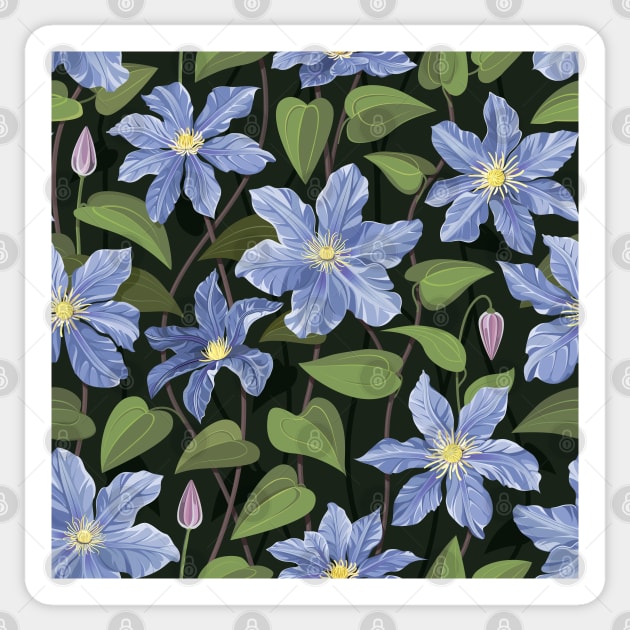 Clematis flowers blue Sticker by Avisnanna